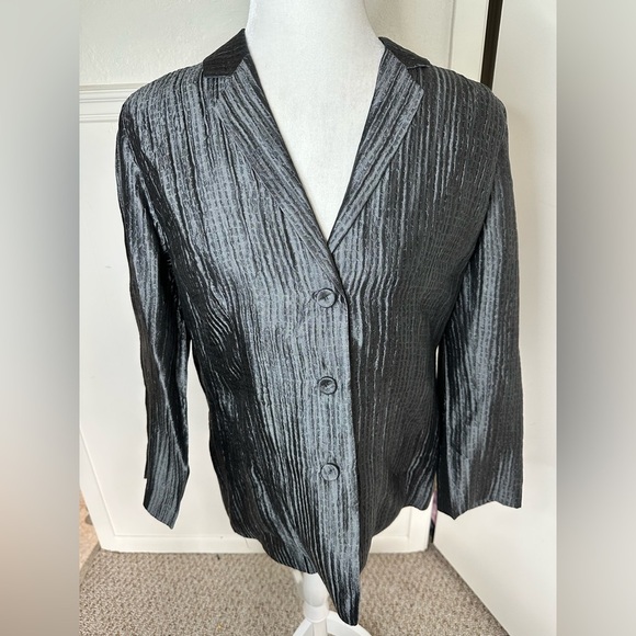Eileen Fisher Metallic Blazer with Notched Lapels size M - Picture 1 of 8